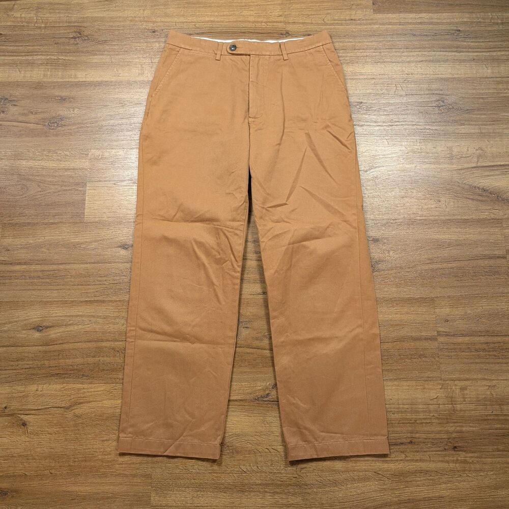 Spier & Mackay Chino Pants Mens 35x29 Brown Relaxed Fit Premium Cotton Trousers